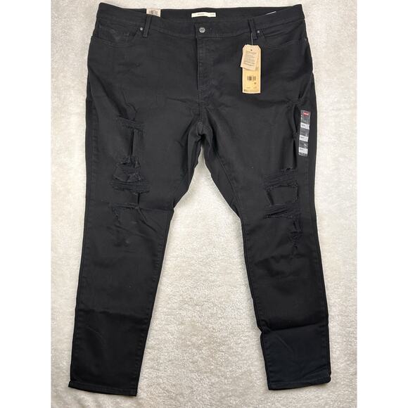Levis Sculpt 711 Skinny Jeans Womens 26W Black Hypersoft Stretch Mid Pants New - Picture 1 of 13